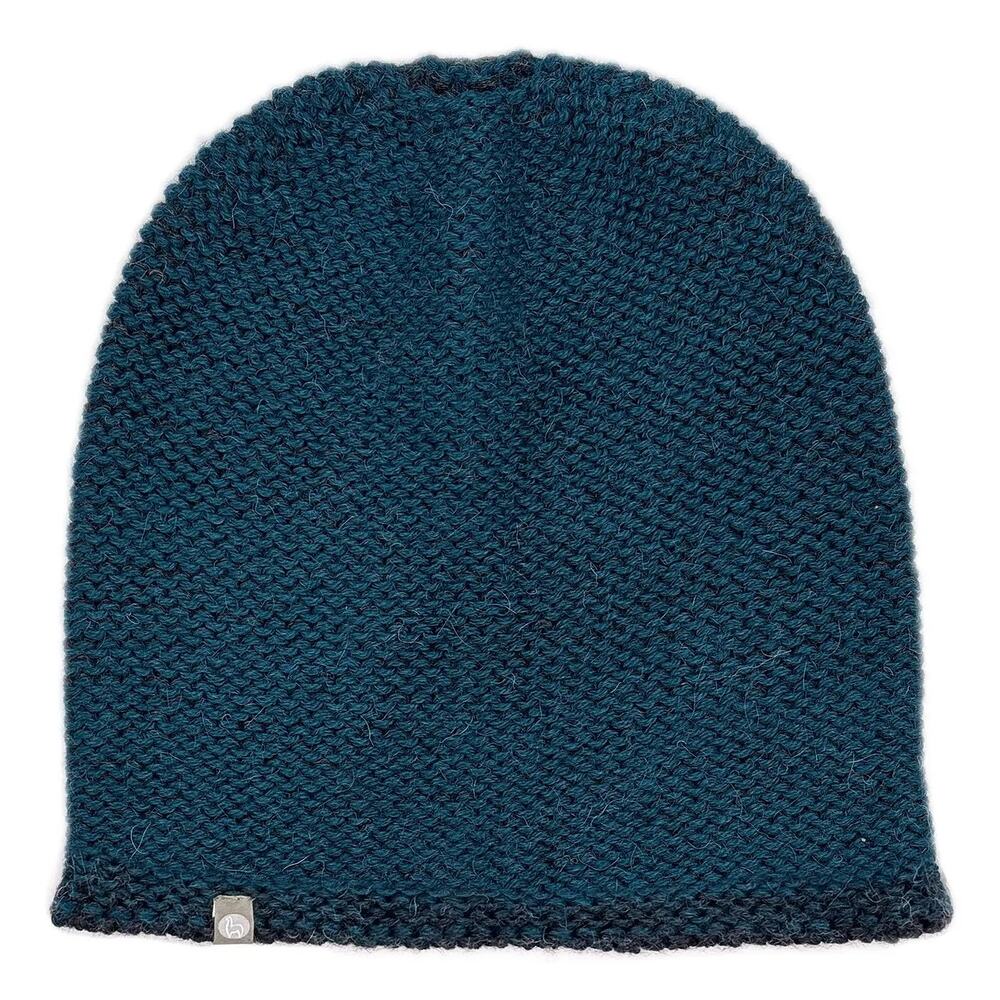 NWT Shupaca Baby Alpaca Beanie Teal Blue Navy Trim Soft Warm Lightweight Peru